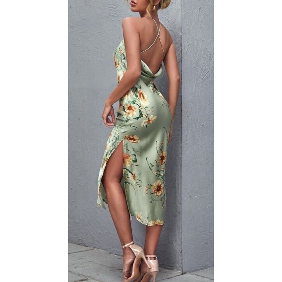 Shein floral dress knee  Midi Size L - Picture 3 of 10